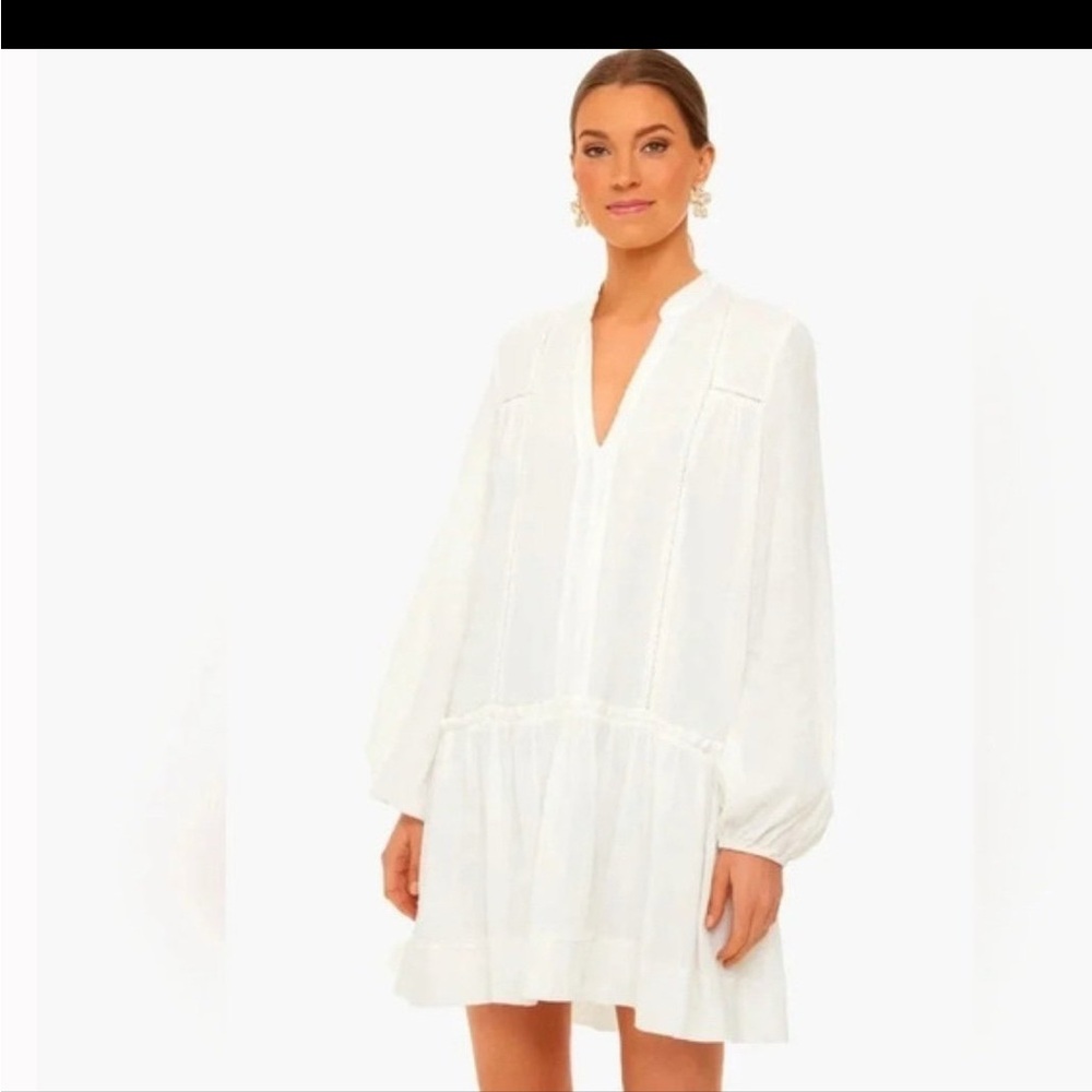 Pomander Place White V-Neck Dress
